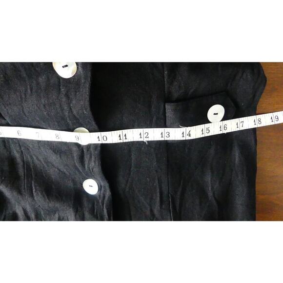 Maxi Black Ultra Dress Linen Rayon Blend Cut Out Back Size 12 MOP Minimalist - Picture 8 of 8